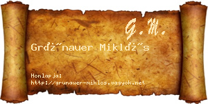 Grünauer Miklós névjegykártya